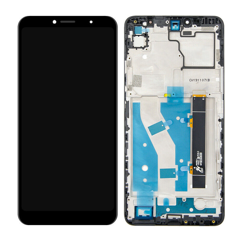 Alcatel 3V (2019 / 5032) LCD Assembly Replacement With Frame (Refurbished) (Elegant Black)