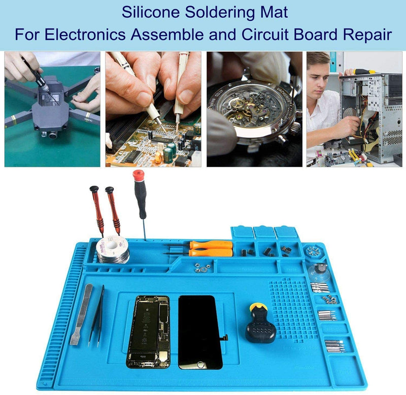 Blue Rubber Silicone Pad with Magnetic Repair Mat Heat Insulation BGA Soldering Repair Station