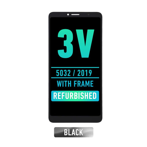 Alcatel 3V (2019 / 5032) LCD Assembly Replacement With Frame (Refurbished) (Elegant Black)