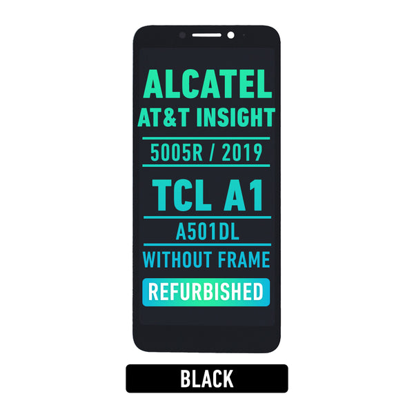 Alcatel AT&T Insight (5005R / 2019) / TCL A1 (A501DL) OLED Screen Assembly Replacement Without Frame (Refurbished) (Black)