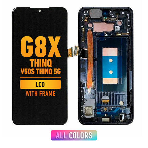 LG G8X ThinQ / V50S ThinQ 5G LCD Screen Assembly Replacement With Frame (Aurora Black)