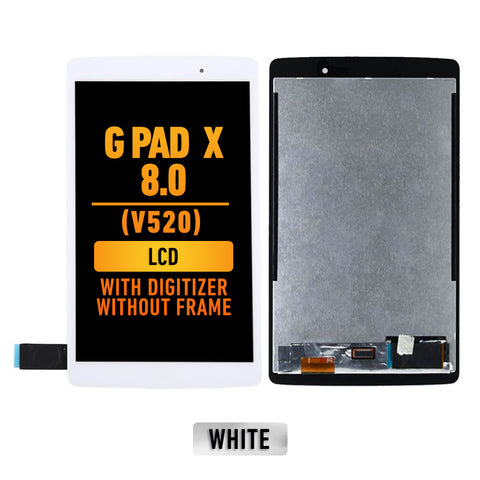 LG G Pad X 8.0 (V520) / (V521) / (V525) LCD Screen Assembly Replacement With Digitizer Without Frame (White)