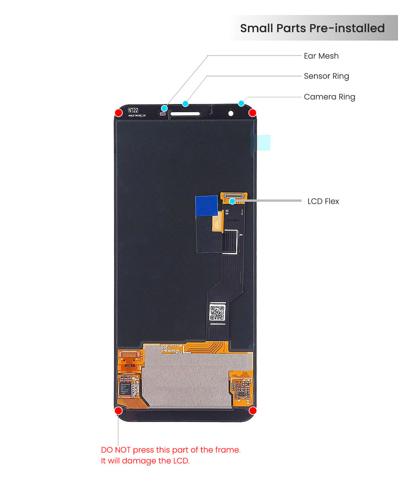 Google Pixel 3A XL LCD Screen Replacement (G020A-B-C) Whitout Frame (Refurbished)