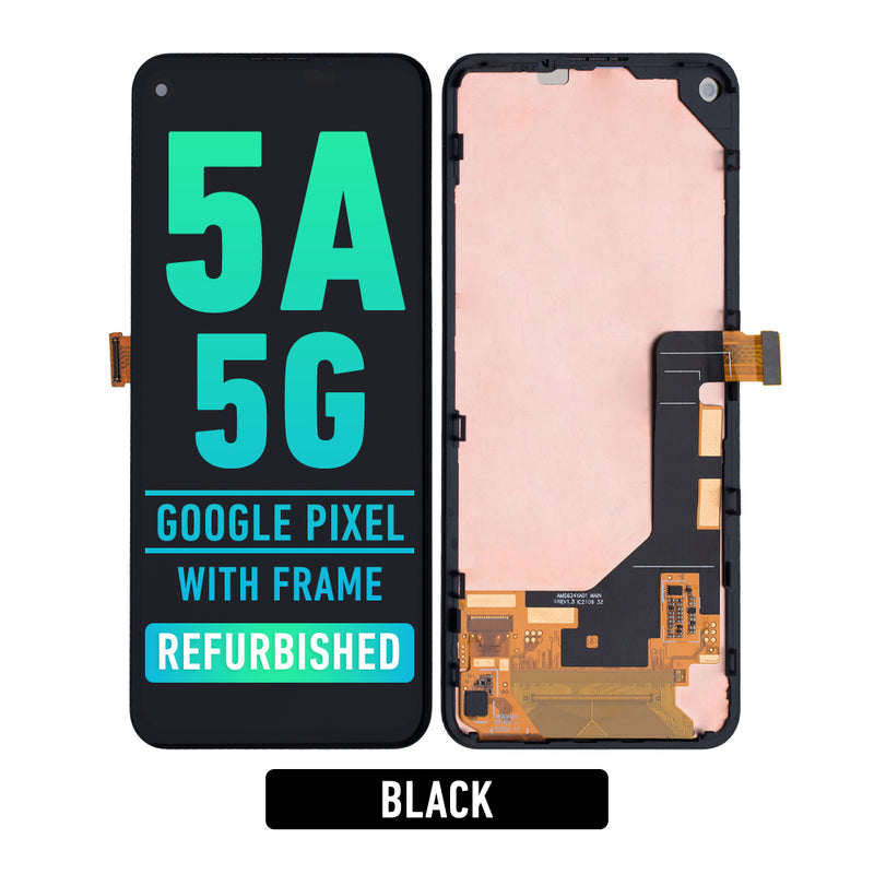 Google Pixel 5A 5G OLED Screen Assembly Replacement With Frame (Refurbished) (Black)