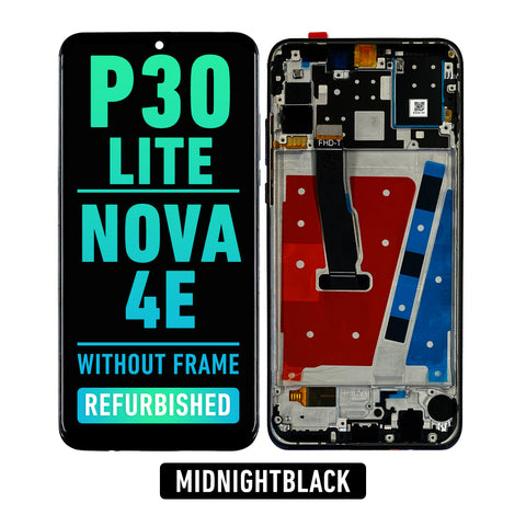 Huawei P30 Lite (2019) / Nova 4E (4GB RAM) LCD Screen Assembly Replacement With Frame (Refurbished) (MidnightBlack)