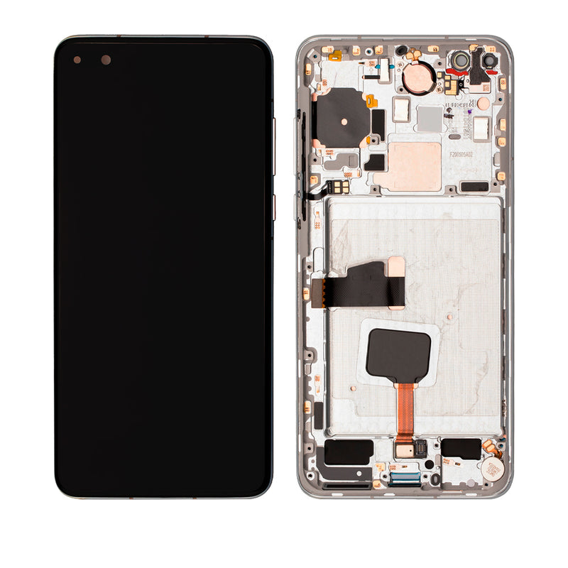 Huawei P40 LCD Screen Assembly Replacement With Frame (Refurbished) (White)