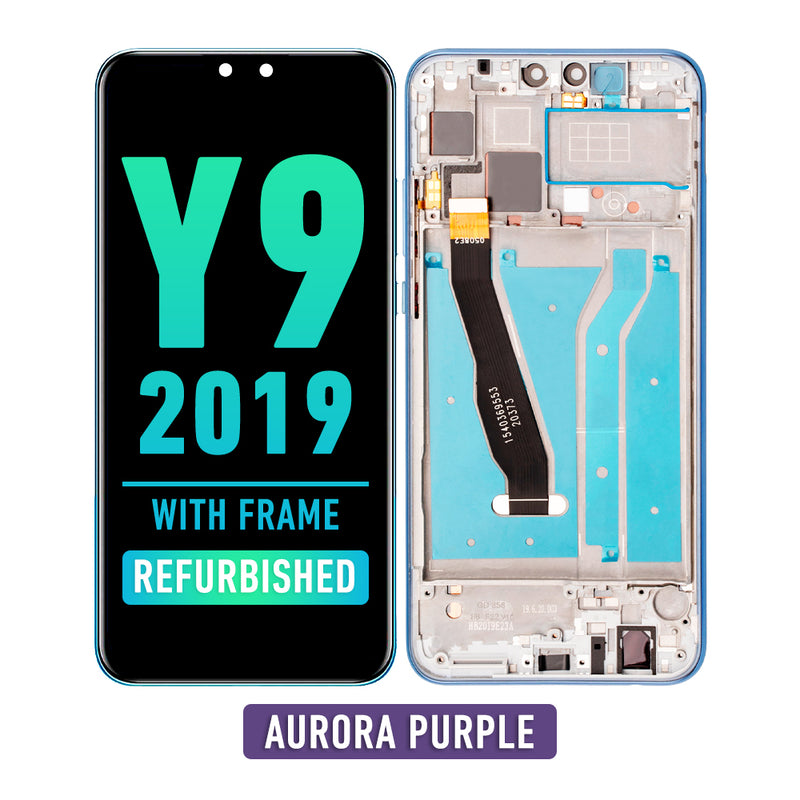 Huawei Y9 2019 LCD Screen Assembly Replacement With Frame (Refurbished) (Aurora Purple)