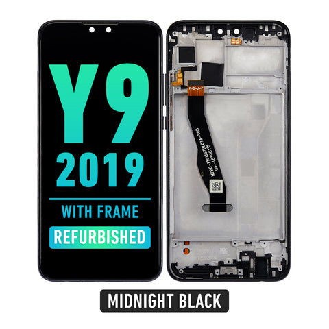 Huawei Y9 2019 LCD Screen Assembly Replacement With Frame (Refurbished) (Midnight Black)