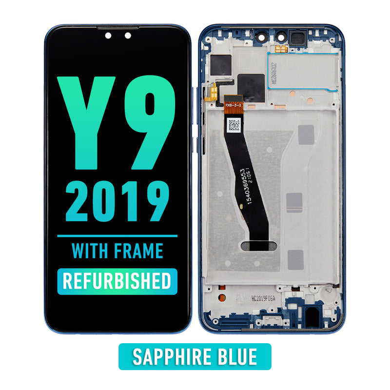 Huawei Y9 2019 LCD Screen Assembly Replacement With Frame (Refurbished) (Sapphire Blue)