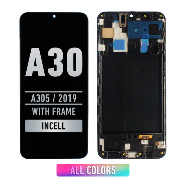 Samsung Galaxy A30 (A305 / 2019) LCD Screen Assembly Replacement With Frame (Aftermarket Incell) (All Colors)