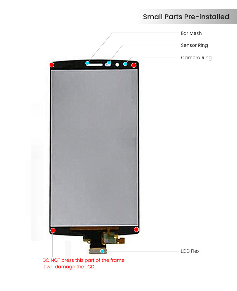 LG G4 (H815) LCD Screen Assembly Replacement Without Frame (Black)