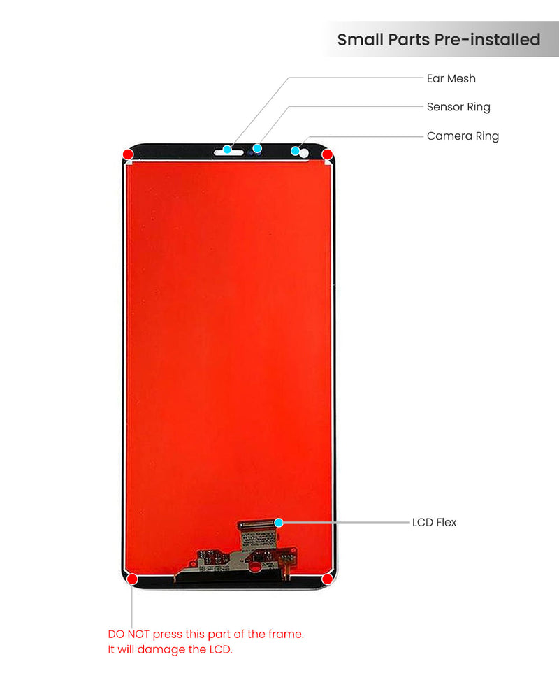 LG G6 LCD Screen Assembly Replacement Without Frame (Ice Platinum Silver)