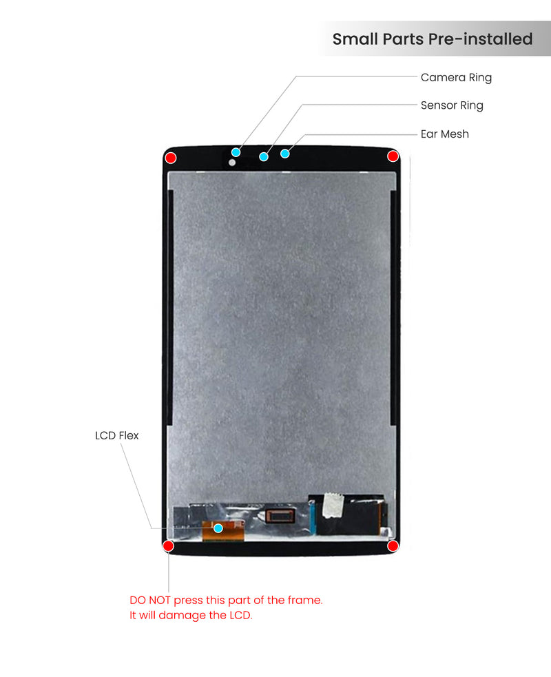 LG G Pad X 8.0 (V520) / (V521) / (V525) LCD Screen Assembly Replacement With Digitizer Without Frame (White)