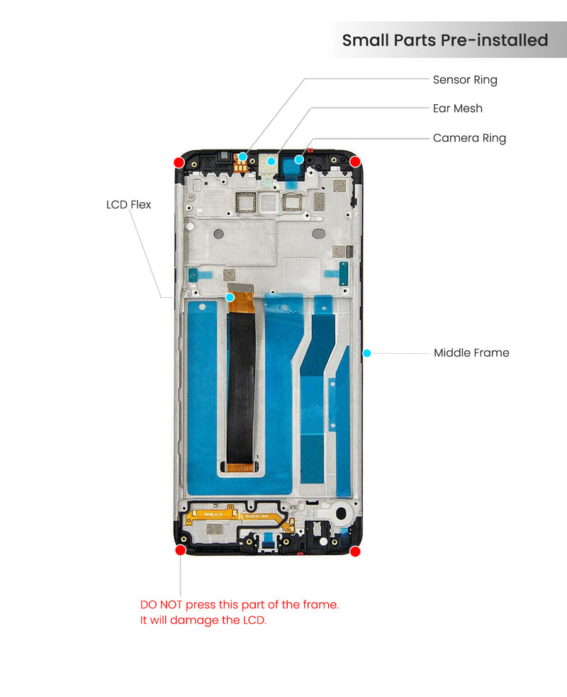 LG K40s (2019) LCD Screen Assembly Replacement With Frame (All Colors)
