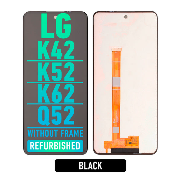 LG K42 / K52 / K62 / Q52 LCD Screen Assembly Replacement Without Frame (Refurbished) (Black)