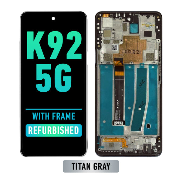 LG K92 5G (2020) LCD Screen Assembly Replacement With Frame (Refurbished) (Titan Gray)