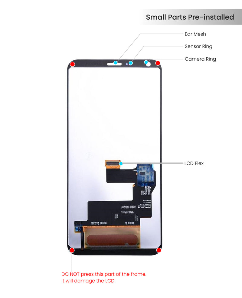 LG Q6 / Q6 Plus / Q6 Prime (M700 / X600) LCD Screen Assembly Replacement Without Frame (All Colors)