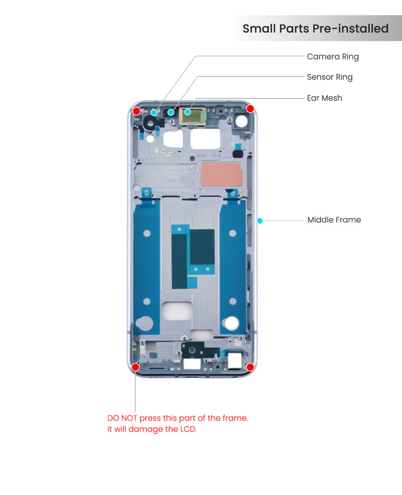 LG Q70 LCD Screen Assembly Replacement With Frame (Mirror Silver)