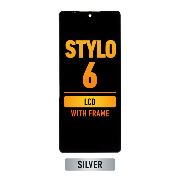 LG Stylo 6 LCD Screen Assembly Replacement With Frame (Silver)