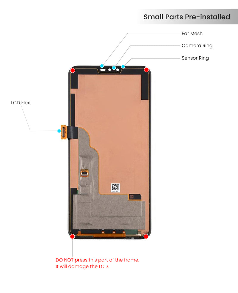 LG V40 ThinQ / V50 ThinQ 5G LCD Screen Assembly Replacement Without Frame (All Models) (All Colors)