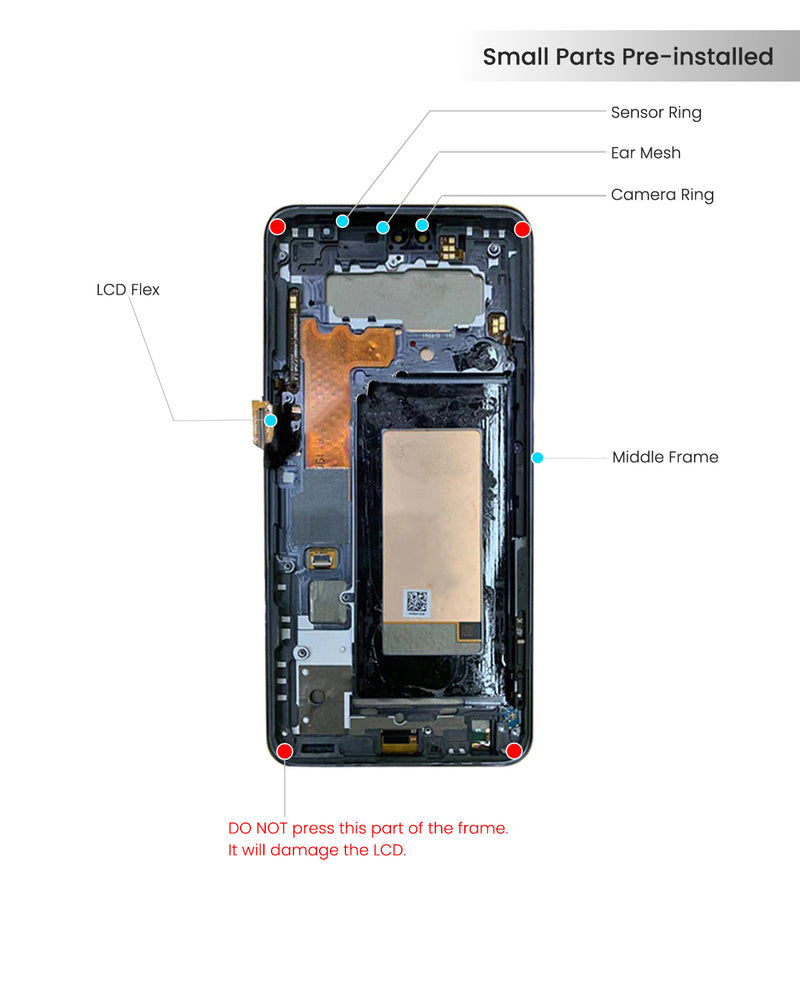 LG V60 ThinQ 5G UW (LM-V600) LCD Screen Assembly Replacement With Frame (Silver)