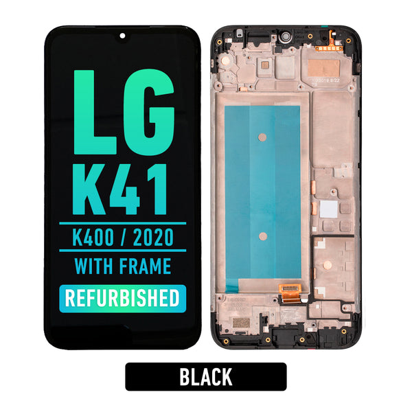 LG K41 (K400) LCD Screen Assembly with frame Replacement (Refurbished) (Black)
