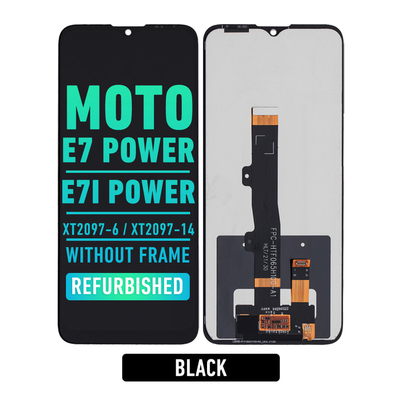 Moto E7 Power (XT2097-6 / 2021) / Moto E7i Power (XT2097-14 / 2021) LCD Screen Assembly Replacement Without Frame (Refurbished) (Black)