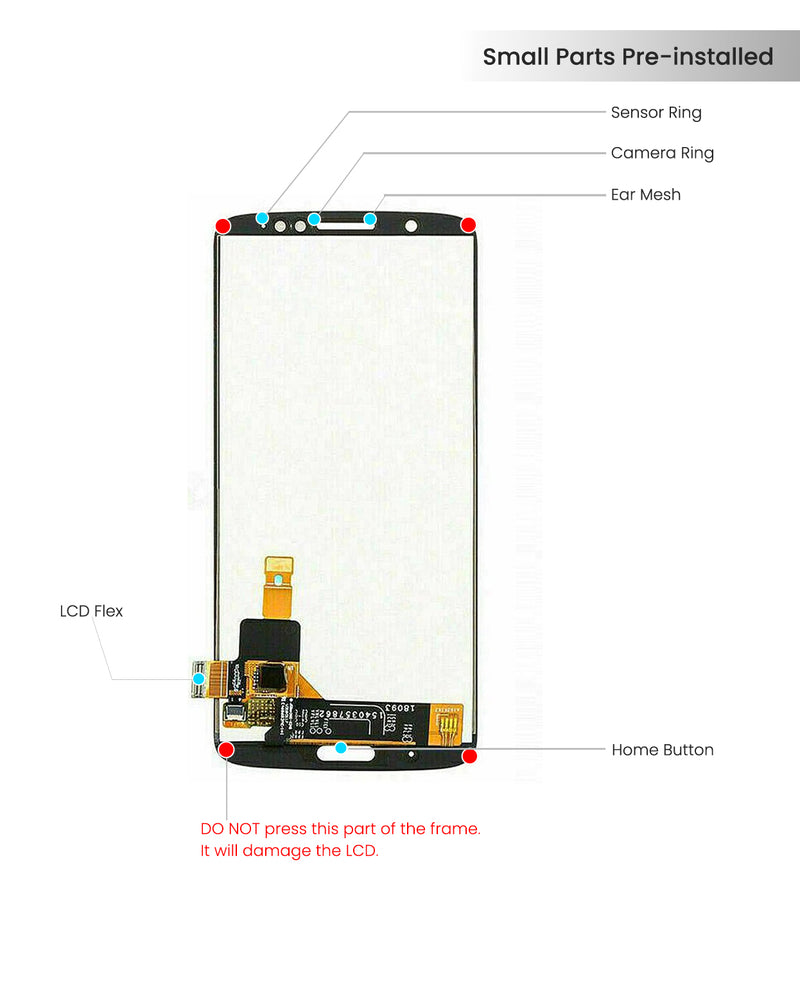 Motorola G6 Plus (XT1926) LCD Screen Assembly Replacement Without Frame (Gold)