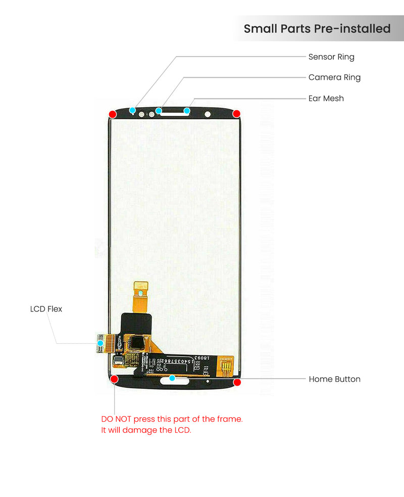 Motorola G6 Plus (XT1926) LCD Screen Assembly Replacement Without Frame (Black)