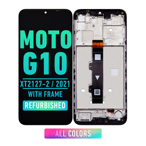 Motorola Moto G10 (XT2127-2 / 2021) LCD Screen Assembly Replacement With Frame (Refurbished) (All Colors)