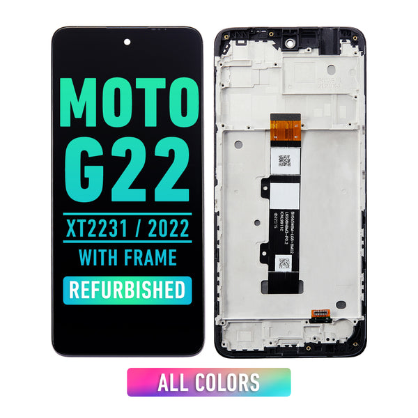 Motorola Moto G22 (XT2231 / 2022) LCD Screen Assembly Replacement With Frame (Refurbished) (All Colors)