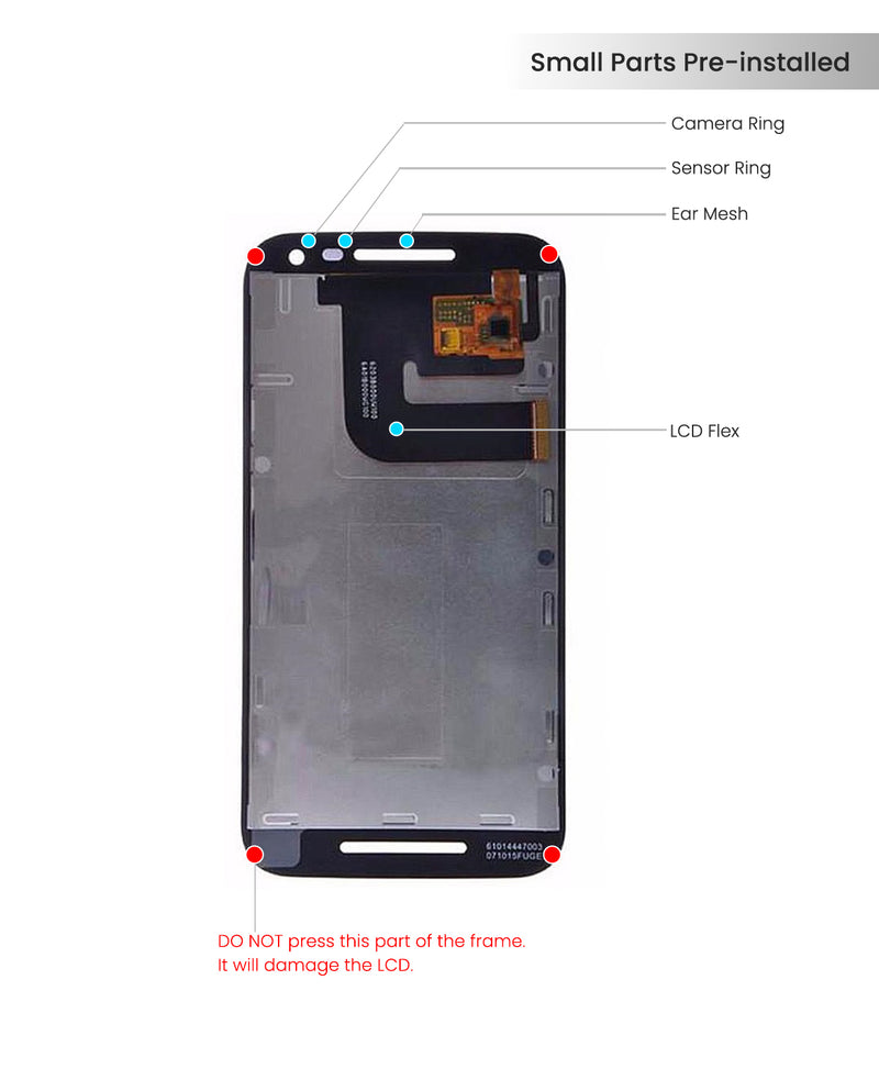 Motorola Moto G3 (XT1540) LCD Screen Assembly Replacement Without Frame (Refurbished) (Black)