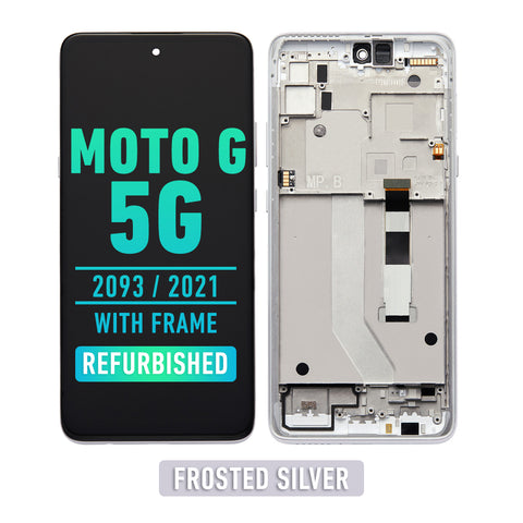 Motorola Moto G 5G ACE (XT2113) LCD Screen Assembly Replacement With Frame (Refurbished) (Frosted Silver)