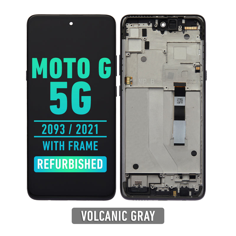 Motorola Moto G 5G (XT2113) LCD Screen Assembly Replacement With Frame (Refurbished) (Volcanic Gray)