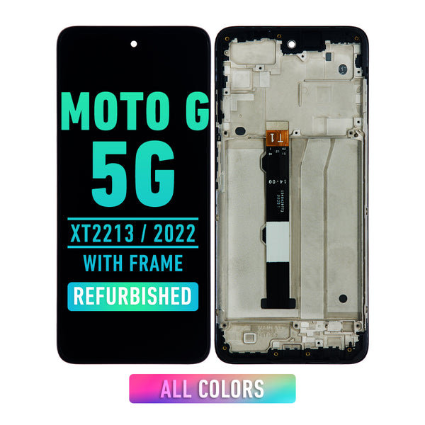 Motorola Moto G 5G (XT2213 / 2022) LCD Screen Assembly Replacement With Frame (Refurbished) (All Colors)