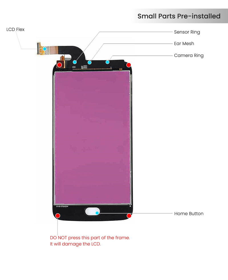 Motorola Moto G5S (XT1793) LCD Screen Assembly Replacement Without Frame (USA Version) (White)