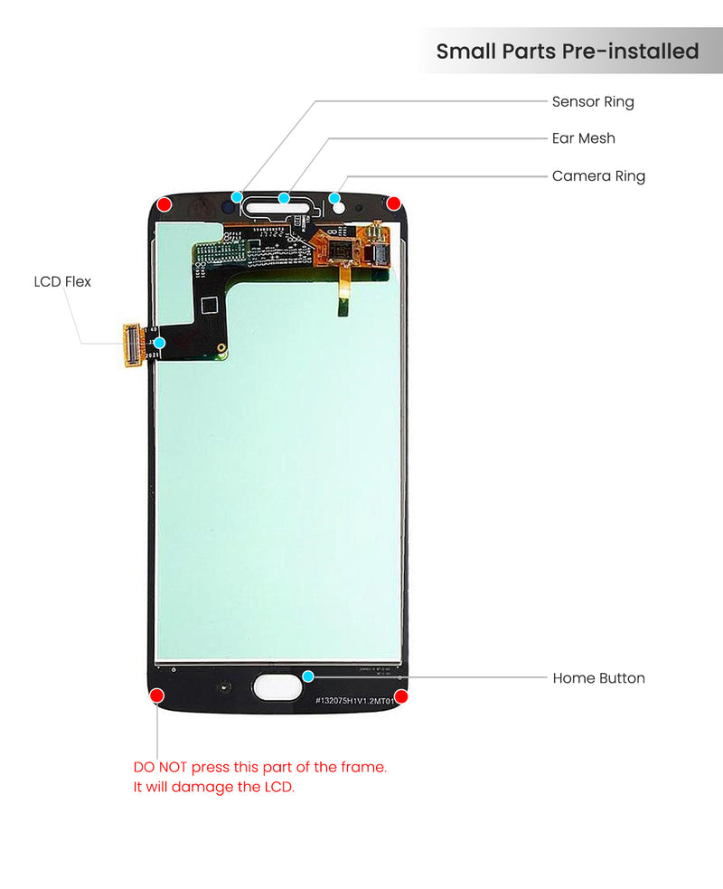 Motorola Moto G5 (XT1670) LCD Screen Assembly Replacement Without Frame (Black)