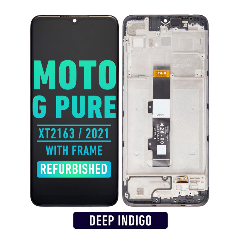 Motorola Moto G Pure LCD Screen Assembly Replacement With Frame (Refurbished)(XT2163) (All Colors)