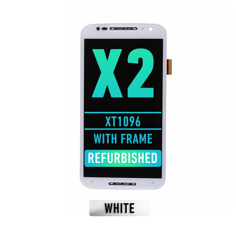 Motorola Moto X2 (XT1096) LCD Screen Assembly Replacement With Frame (Refurbished) (White)