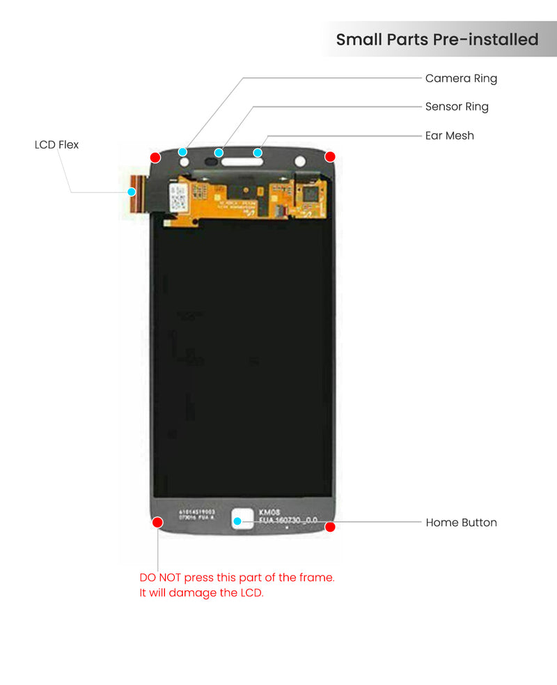 Motorola Moto Z Play Droid (XT1635-01) LCD Screen Assembly Replacement Without Frame (Refurbished) (White)