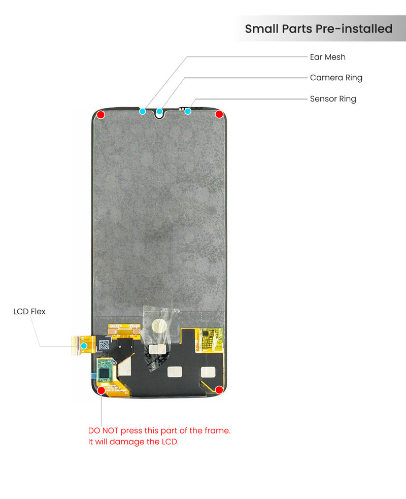 Motorola Z4 (XT1980-3 Gsm / Unlock Version 2) LCD Screen Assembly Replacement Without Frame (Refurbished) (Black)