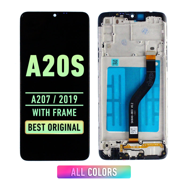 Samsung Galaxy A20s (A207 / 2019) OLED Screen Assembly Replacement With Frame (Refurbished ) (All Colors)