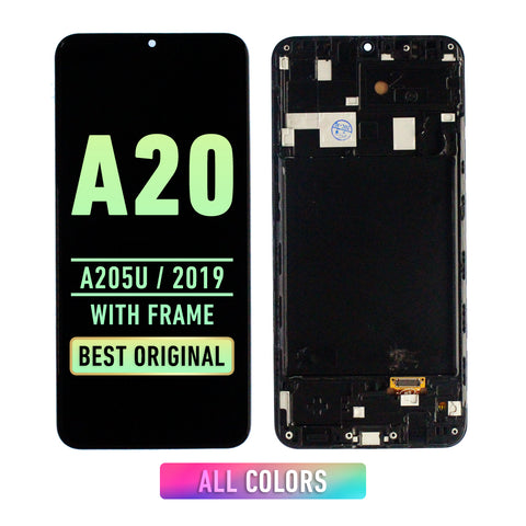 Samsung Galaxy A20 (A205U / 2019) OLED Screen Assembly Replacement With Frame (refurbished) (All Colors)