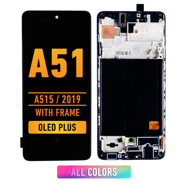 Samsung Galaxy A51 (A515 / 2019) (6.46) OLED Screen Assembly Replacement With Frame (OLED PLUS) (All Colors