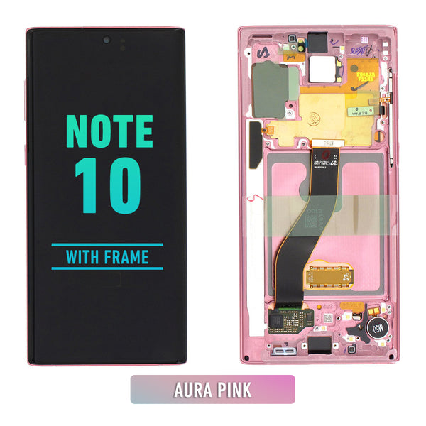 Samsung Galaxy Note 10 OLED Screen Assembly Replacement With Frame (Refurbished) (Aura Pink)