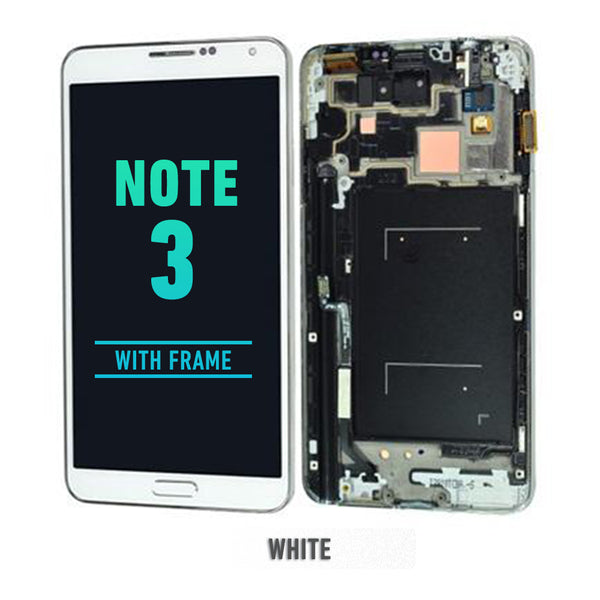 Samsung Galaxy Note 3 OLED Screen Assembly Replacement With Frame (Refurbished) (AT&T / T-Mobile) (White)