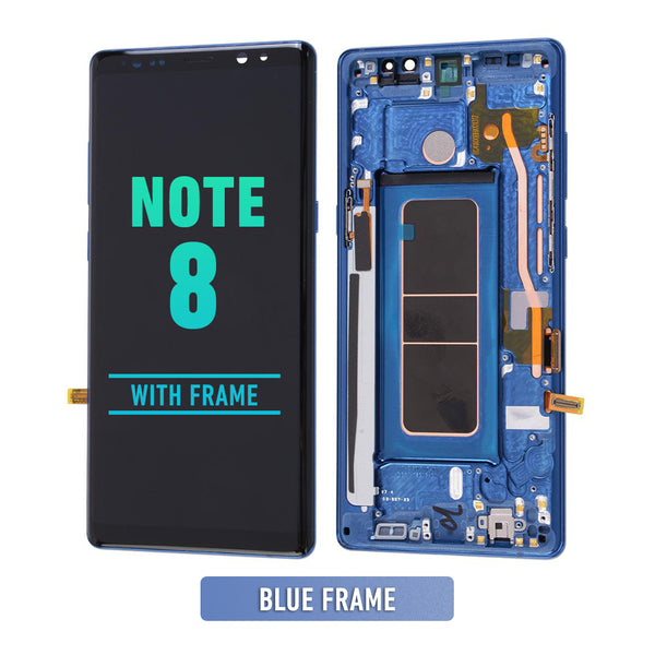 Samsung Galaxy Note 8 OLED Screen Assembly Replacement With Frame (Refurbished) (Deep Sea Blue)