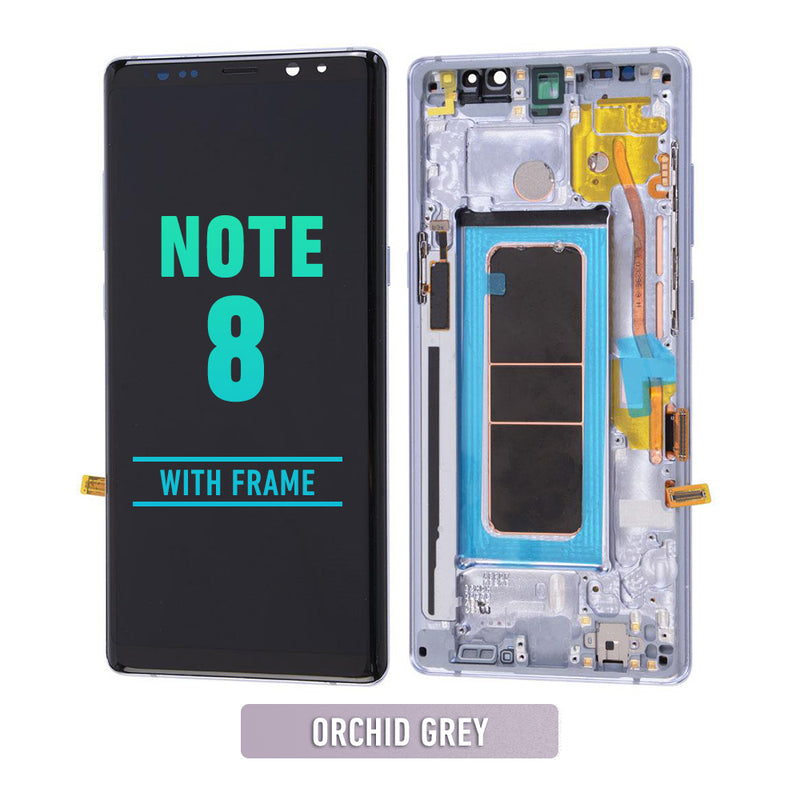 Samsung Galaxy Note 8 OLED Screen Assembly Replacement With Frame (Refurbished) (Orchid Gray)