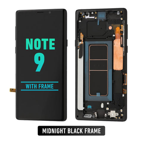 Samsung Galaxy Note 9 OLED Screen Assembly Replacement With Frame (Refurbished) (Midnight Black)