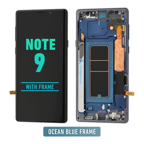 Samsung Galaxy Note 9 OLED Screen Assembly Replacement With Frame (Refurbished) (Ocean Blue)
